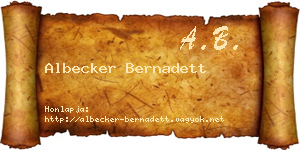 Albecker Bernadett névjegykártya